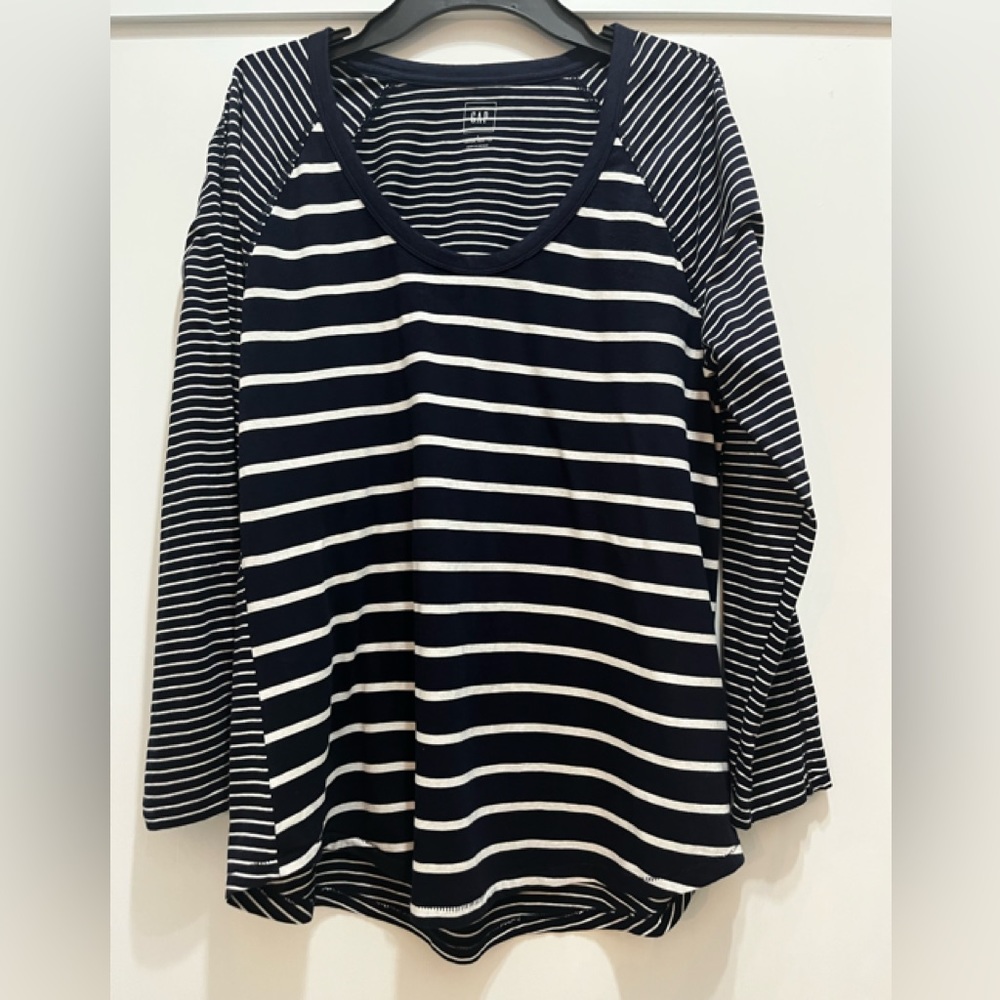 Pullover navy/white stripe top